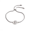 Bracciale in acciaio inox argento con ciondolo albero della vita e chiusura regolabile - Albero della Vita NSB0002