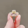 Delicate gold butterfly hair claw clip with pink crystals and small white diamonds - Pink Small Claw