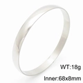 Bracciale rigido largo minimalista in acciaio inossidabile argento con finitura lucida - 68*8mm-1 Pezzo (KB186965-LO) / Color Acciaio