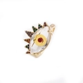 Goldener Augenring in geometrischer Form mit bunten Kristallen und Markisestein - Einstellbar Offen / Gelb