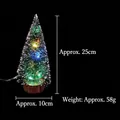 Specifiche del mini albero di Natale innevato con luci LED, altezza 25cm e base in legno - Albero di Natale 25CM con luci colorate