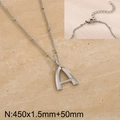 Silver uppercase letter A pendant necklace with satellite chain and lobster clasp - Silver Letter A (KN287048-Z)