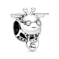 Breloque abeille en argent avec étiquette coeur gravée Bee Mine pour bracelet - Spécification Standard / Petite Abeille Bee Mine (L01227/43-22)
