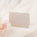 Biglietto d'auguri beige con stampa in oro Best Wishes su tessuto bianco - I Migliori Auguri Grigio Chiaro (Stampa in Oro)