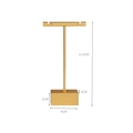 Elegant gold metal earring display stand with base dimensions on white background - Small Rectangular Base Small / Gold