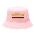 Pink Deutschland bucket hat in twill cotton with German flag stripes for sun protection - M / 11# Retro Germany - Light Pink