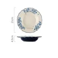 Chinese 8.5-inch soup plate with blue floral pattern and wavy edge porcelain - 8.5 Inch Soup Plate (Jialan)