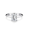 2 Carat Emerald Cut Moissanite Ring in 925 Sterling Silver Classic Solitaire Style - US 5 / Emerald Cut 2ct Solitaire-Silver