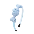 Detail of light blue fabric headband featuring layered 3D heart shapes and embroidered edges - Light Blue (No.17)