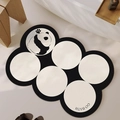 Tappeto da bagno assorbente in diatomite con simpatico panda e testo GO BATH nero e bianco - Fango di diatomee - Cerchio di gatto - Tuanzi / 40x60cm