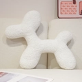 Plush balloon dog pillow in white sherpa fleece fabric on a cozy home sofa - 50*40cm / White