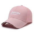 Gorra de béisbol rosa con bordado Sunrise SUNSET y logo SPORT en el borde de la visera - Ajustable / Rosa