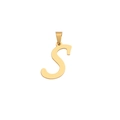 Polished golden stainless steel pendant featuring the capital letter S with clasp - Letter S