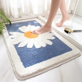Tappeto da bagno blu assorbente con motivo a margherita bianca per l'arredo del bagno - 40*60cm / Margherita - Blu Farfalla