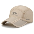 Beige quick-dry outdoor cap with UPF 50+ sun protection and three-fold brim design - Adjustable / Beige
