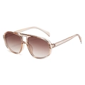 Lunettes aviateur oversize avec monture marron thé transparent et verres dégradés marron - Champagne