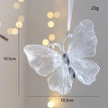 Rainbow butterfly ornament with crystal details and white ribbon for Christmas decor - Butterfly