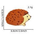 Toppa ricamata a riccio dettagliata con misure 6,6 cm x 4,5 cm su sfondo bianco puro - Toppa Animale Autunnale 4#-Riccio