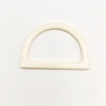 Close-up of cream resin D-shaped handle for DIY handmade woven bag accessories - White