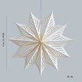 White 40cm 3D paper star snowflake pendant with hollow geometric patterns and hanging rope - 40cm White 3D Multi-Point Star