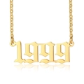 Collier en acier inoxydable plaqué or 18K avec pendentif année 1999 style gothique - 1999