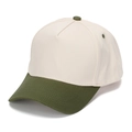 Cappellino bicolore in cotone con corona bianco crema e visiera verde oliva - Bianco e Verde Oliva (#1)