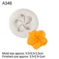 Flower shaped silicone mold for resin or fondant including size and finished product view - 1# Sunflower / Gray