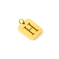 Polished gold rectangular stainless steel charm with a hollow letter H cutout design - Letter H (H-Pendant)