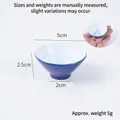 Miniature blue spiral ceramic bowl 5cm for DIY crafts and dollhouse kitchen play - 5cm Blue Udon Bowl (Small)