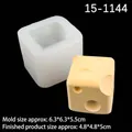 Cube cheese silicone mold for handmade scented candles and soap crafts, 4.8x4.8x5cm size - Square Cheese / Transparent