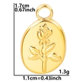 Detailansicht der Goldrosen-Anhänger Maße 1,7cm Höhe und 1,3g Gewicht für Damen - Goldfarbe - Nur Anhänger