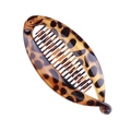 Classic banana hair clip with leopard print pattern made of high-quality resin - 14cm Leopard