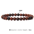 Detail view of 6mm natural carnelian agate bead bracelet with 19cm elastic circumference - Mahogany Obsidian (FD6831) / 6mm/19cm
