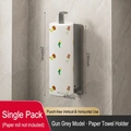 Porta rotolo da cucina grigio canna di fucile opaco con montaggio a parete senza foro - Grigio Gunmetal Porta Strofinacci - Confezione Singola / Asta da 26cm