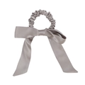 Coletero elegante de seda gris con lazo fabricado en 100% seda de morera - Gris Premium