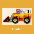 Wooden 10-piece construction truck puzzle with numbers for early learning - Bulldozer