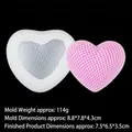 3D heart silicone mold with grid pattern for DIY candles, soaps and chocolate making - Medium / Clear