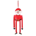 Décoration suspendue en papier nid d'abeille Père Noël rouge et blanc avec cordon - Ornement Père Noël à Longues Jambes