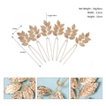Tabella taglie per set di 6 forcine sposa a foglia dorata fatte di filo di rame - Stile Foglia Filo di Rame Oro (HS-J6486)