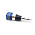 Lapis lazuli and stainless steel wine stopper with a rubber seal on a white background - Lapis Lazuli [Silver Base]