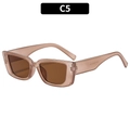 Retro rectangle sunglasses in transparent tea color with high quality wide frame and brown lens - Tea Frame Tea Lens