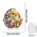 Adorno de pollito de Pascua con pintura de diamantes, base acrílica y cristales - Pollito en flores Adorno
