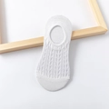 White mesh cotton invisible boat socks with breathable hollow texture for summer women - One Size / White