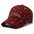 Gorra de béisbol burdeos con bordado NY&GD y patrón de camuflaje gris para deportes - Rojo