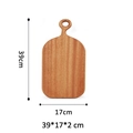 Mini wooden cutting board with handle in dark ebony finish, size 39x17x2 cm - Irregular Handle Tray 39*17*2cm