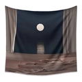 Dettaglio dell'arazzo bohémien con mare lunare surrealista e trama del tessuto - 73X95CM (Spazzolato Transfrontaliero) / Stile ZJ702-10 (Luna Sul Mare)