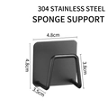 Matte black 304 stainless steel adhesive sponge holder with waterproof wall hook design - Sponge Holder [Black]