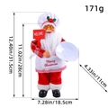 Figurine de Père Noël chef debout en chemise à carreaux avec panneau de bienvenue et dimensions - Y2-33 Style Chef