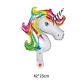 Mini palloncino unicorno in alluminio con criniera arcobaleno, 42x25 cm per feste - Mini testa di unicorno colorata-42*25cm