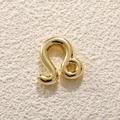 Macro view of a 18K gold plated chubby Leo zodiac sign charm with high polish finish - Leo